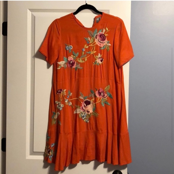 ASOS Embroidered Floral Dress in Orange - Picture 4 of 4